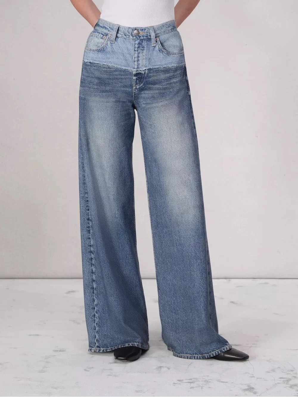NWT Rag & Bone Miramar Sofie Wide Leg High Waist Terry Cloth Sweats Jeans 31